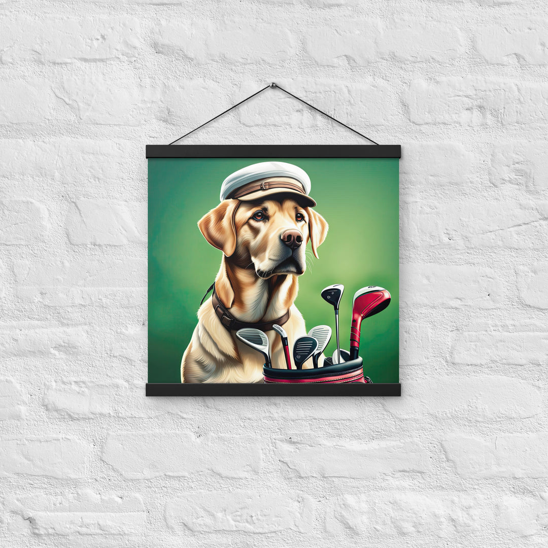 Poster with hangers-Labrador Retriever Golfer V3