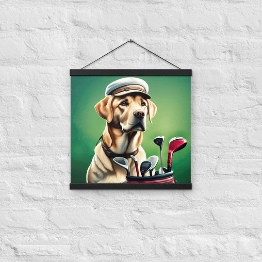 Poster with hangers-Labrador Retriever Golfer V3