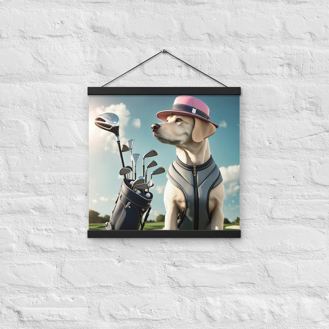 Poster with hangers-Labrador Retriever Golfer V4