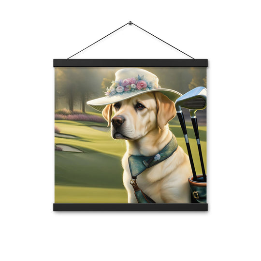 Poster with hangers-Labrador Retriever Golfer V5