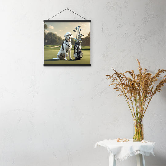 Poster with hangers-Labrador Retriever Golfer V6