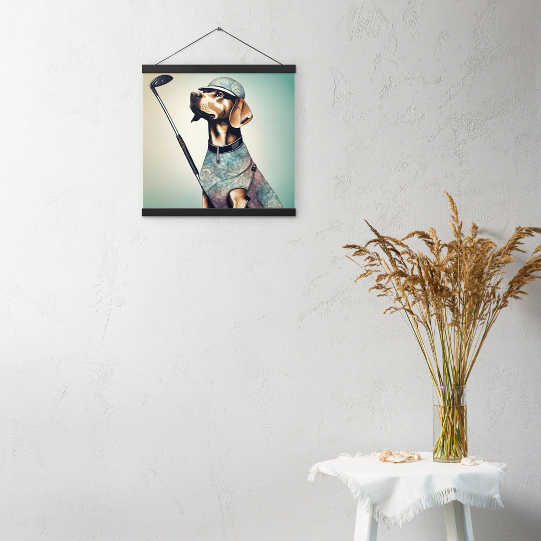 Poster with hangers-Labrador Retriever Golfer V8