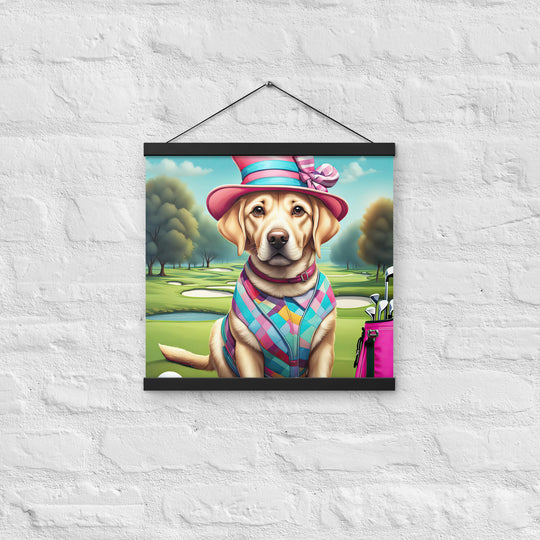 Poster with hangers-Labrador Retriever Golfer V9