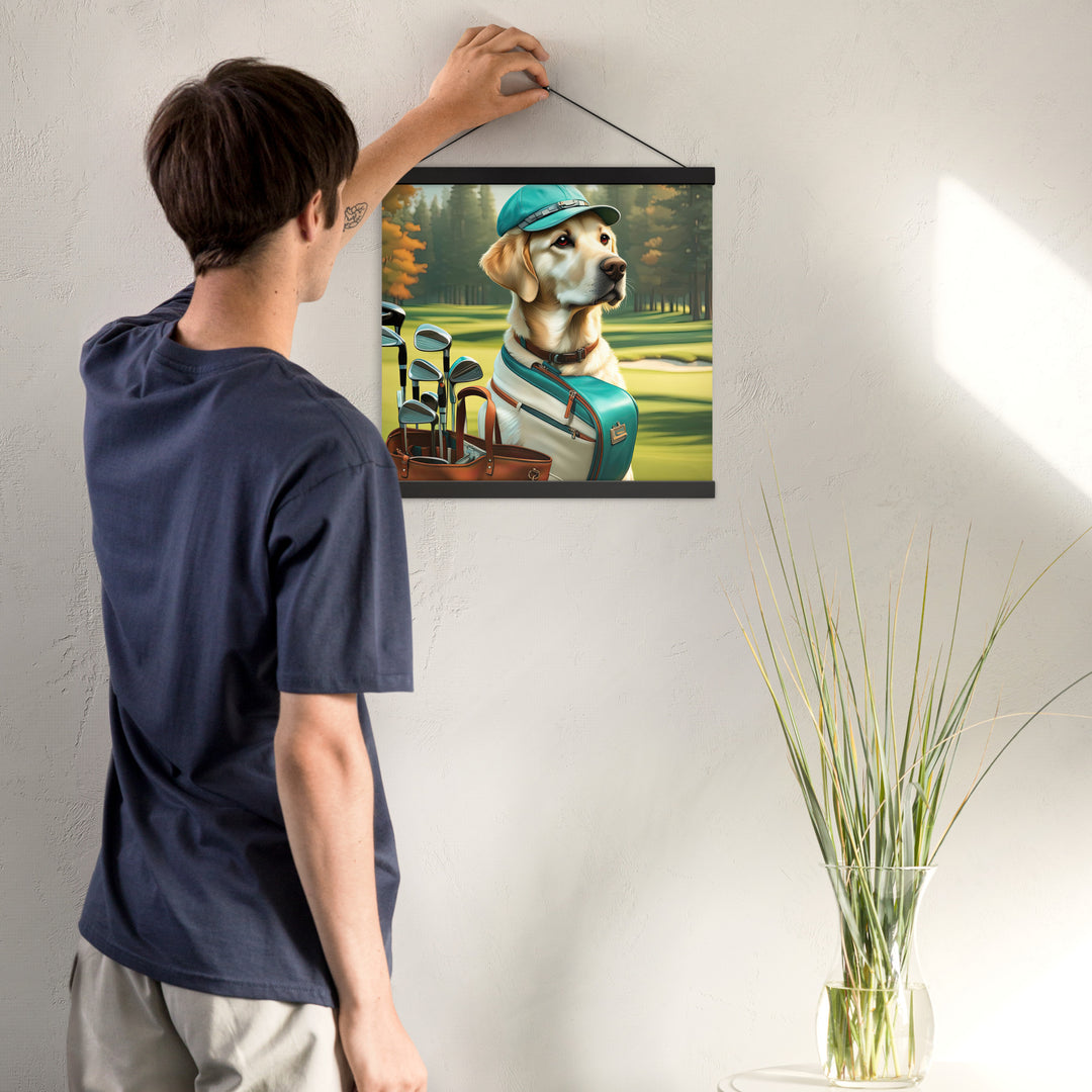 Poster with hangers-Labrador Retriever Golfer V10