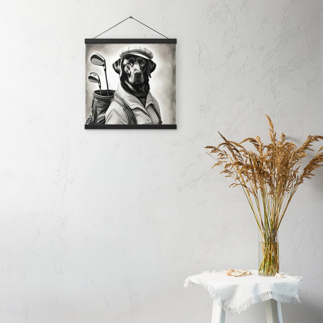 Poster with hangers-Labrador Retriever Golfer V11