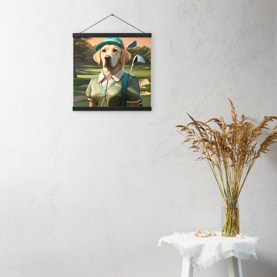 Poster with hangers-Labrador Retriever Golfer V14