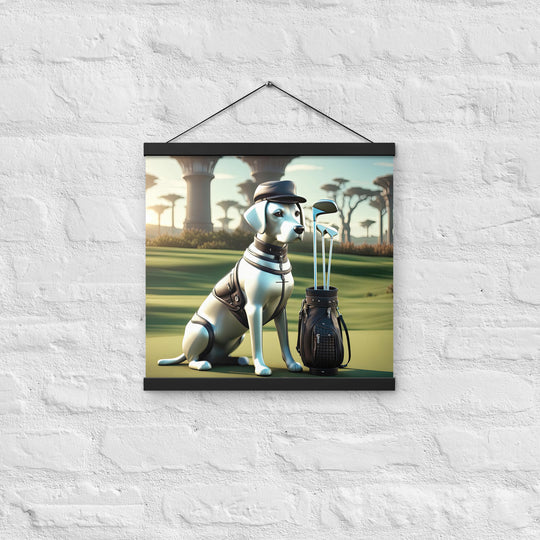 Poster with hangers-Labrador Retriever Golfer V18