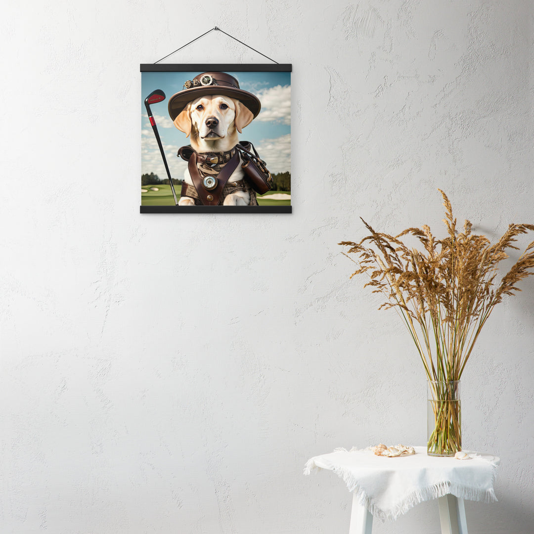 Poster with hangers-Labrador Retriever Golfer V20