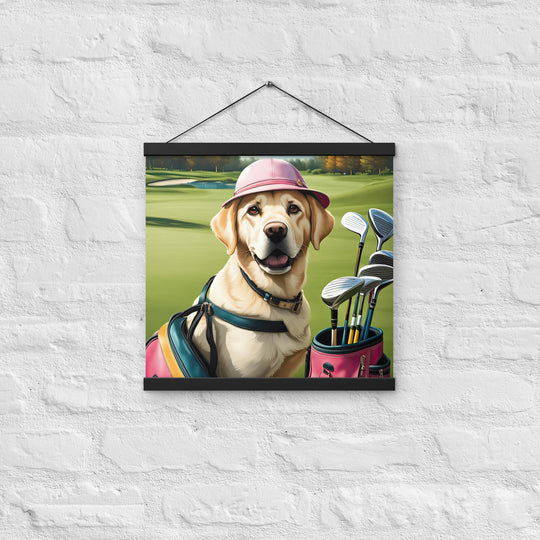 Poster with hangers-Labrador Retriever Golfer V19