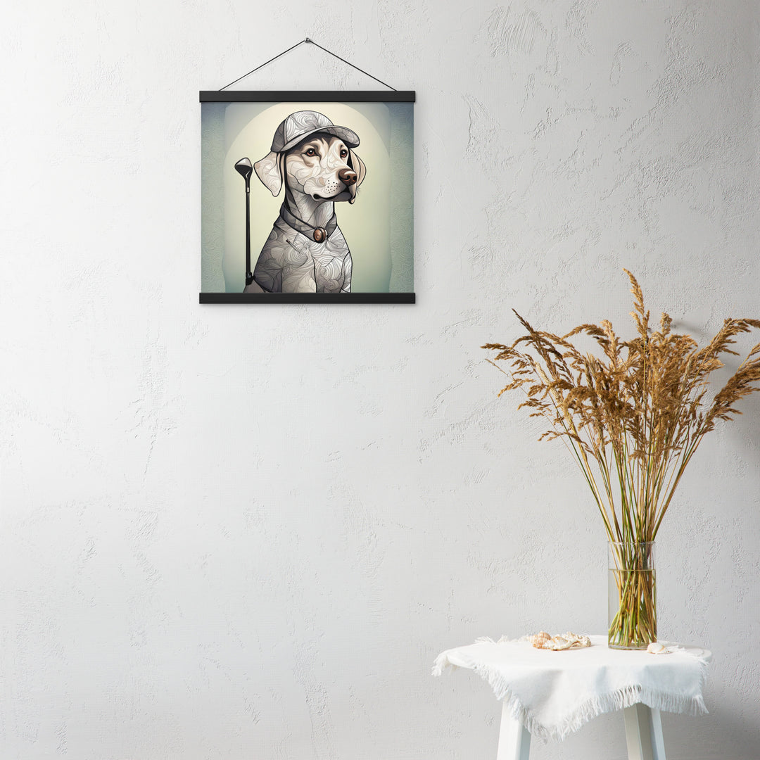 Poster with hangers-Labrador Retriever Golfer V22