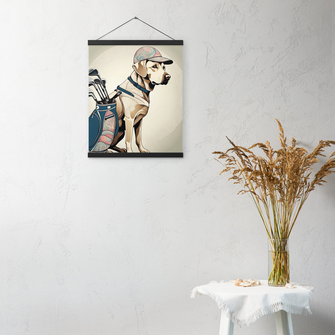 Poster with hangers-Labrador Retriever Golfer