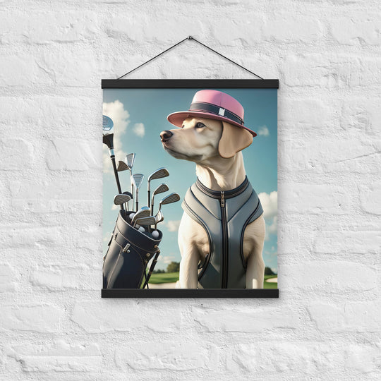 Poster with hangers-Labrador Retriever Golfer V4