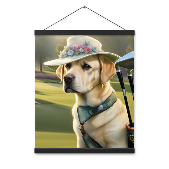 Poster with hangers-Labrador Retriever Golfer V5