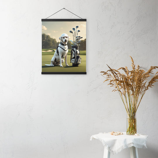 Poster with hangers-Labrador Retriever Golfer V6