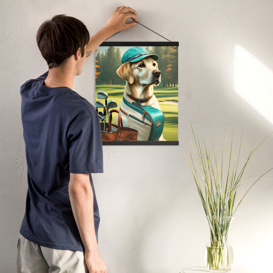 Poster with hangers-Labrador Retriever Golfer V10