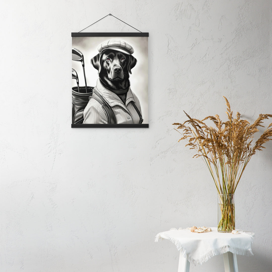 Poster with hangers-Labrador Retriever Golfer V11