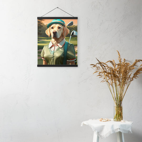 Poster with hangers-Labrador Retriever Golfer V14