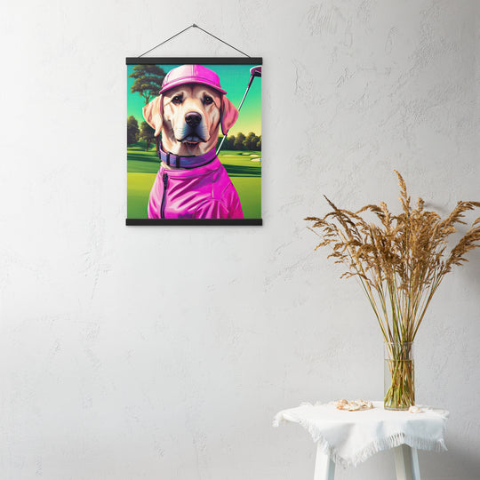 Poster with hangers-Labrador Retriever Golfer V16