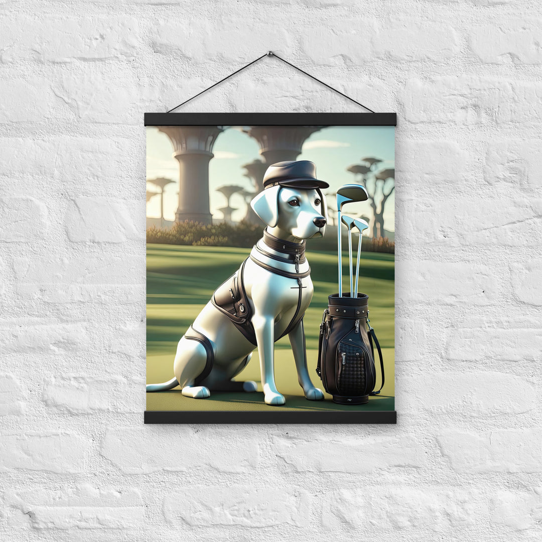 Poster with hangers-Labrador Retriever Golfer V18