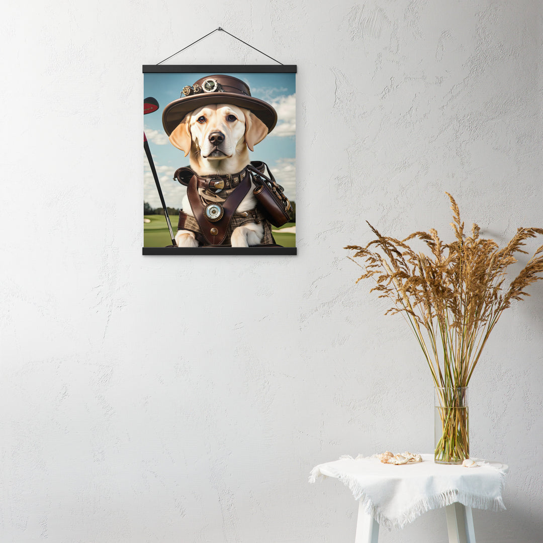 Poster with hangers-Labrador Retriever Golfer V20