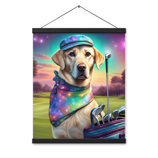 Poster with hangers-Labrador Retriever Golfer V21