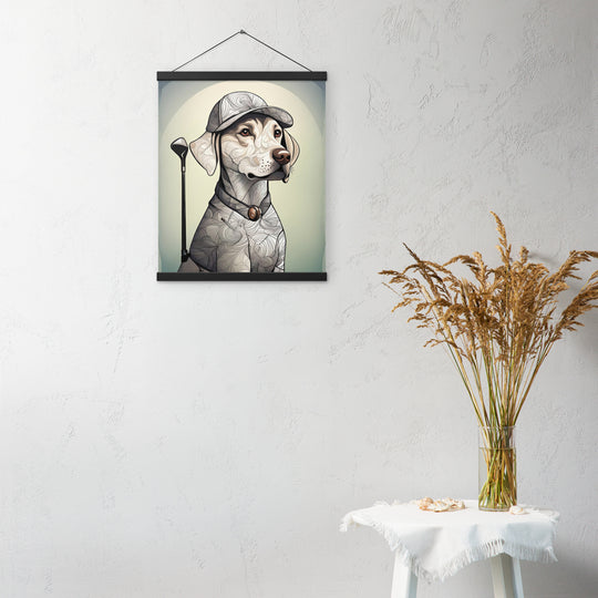 Poster with hangers-Labrador Retriever Golfer V22