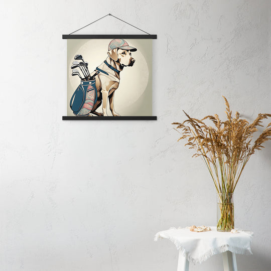 Poster with hangers-Labrador Retriever Golfer