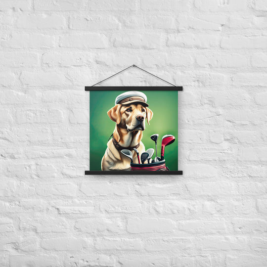 Poster with hangers-Labrador Retriever Golfer V3