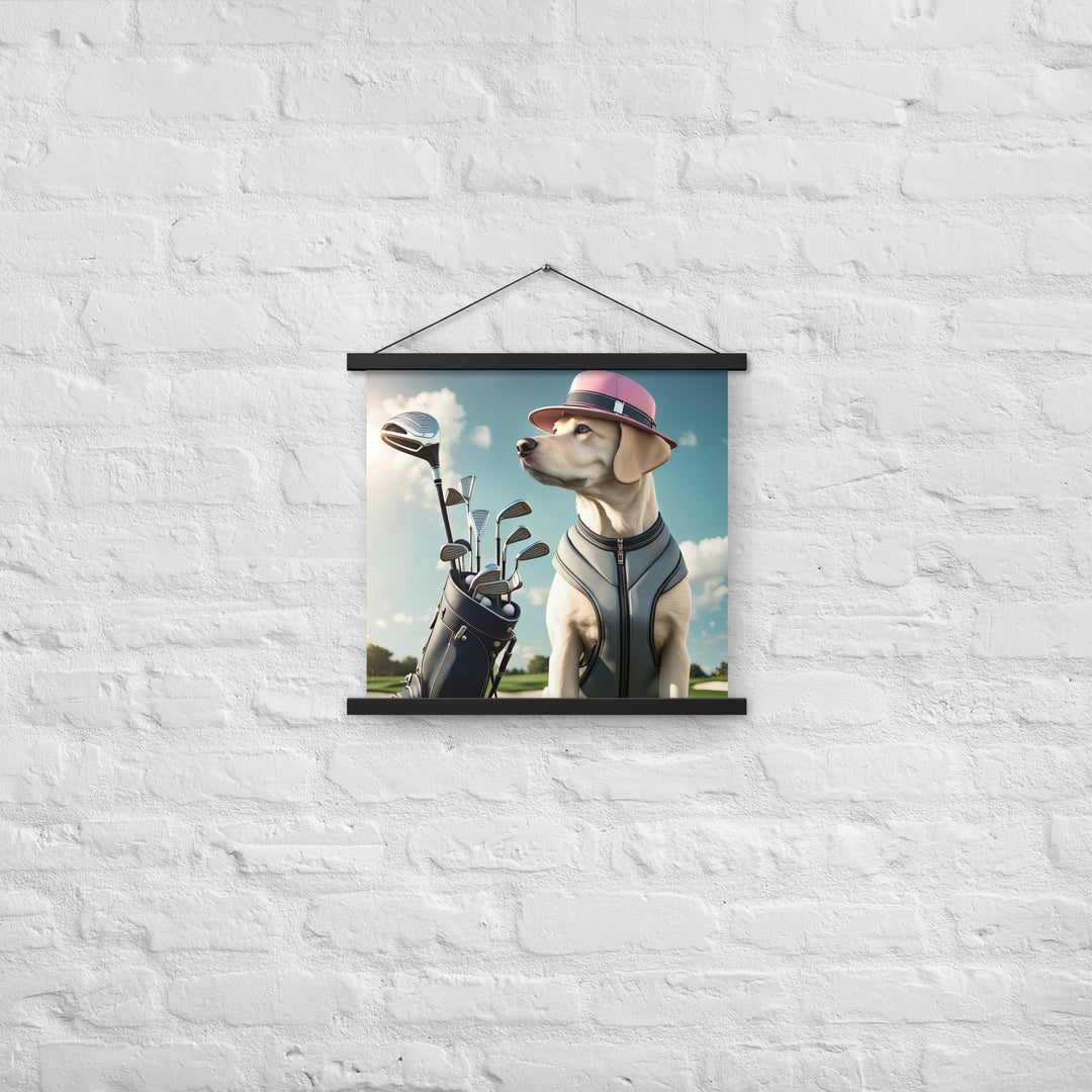 Poster with hangers-Labrador Retriever Golfer V4