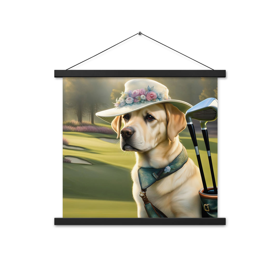 Poster with hangers-Labrador Retriever Golfer V5