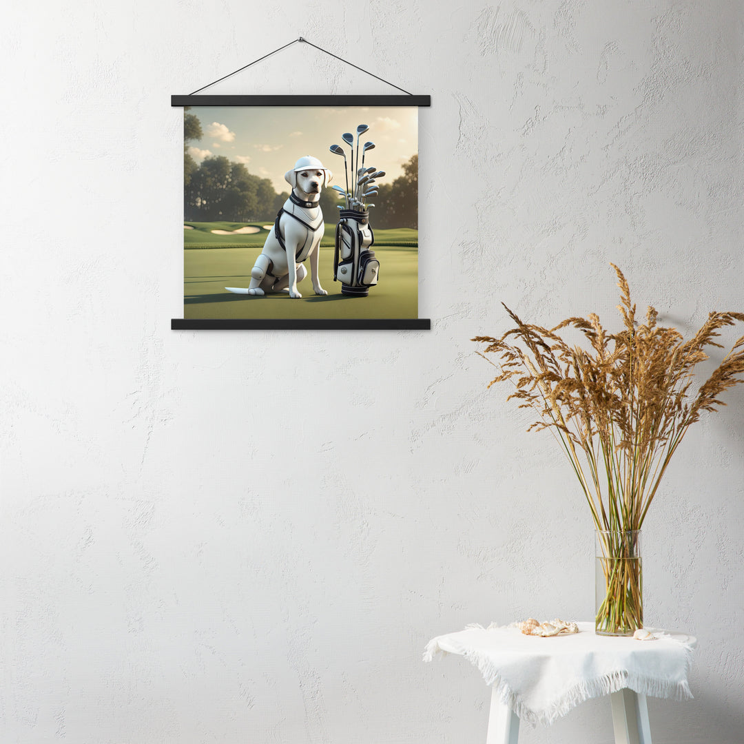 Poster with hangers-Labrador Retriever Golfer V6