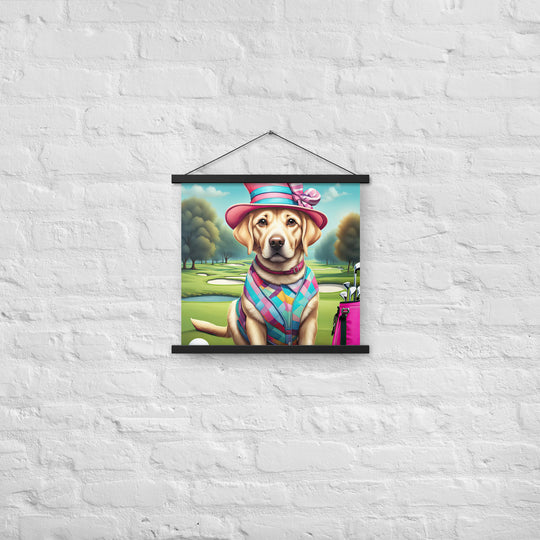 Poster with hangers-Labrador Retriever Golfer V9