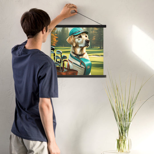 Poster with hangers-Labrador Retriever Golfer V10