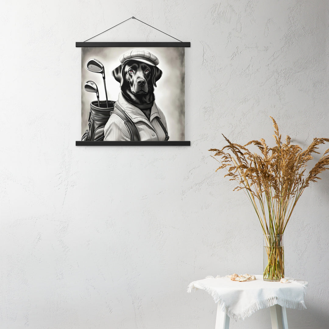 Poster with hangers-Labrador Retriever Golfer V11