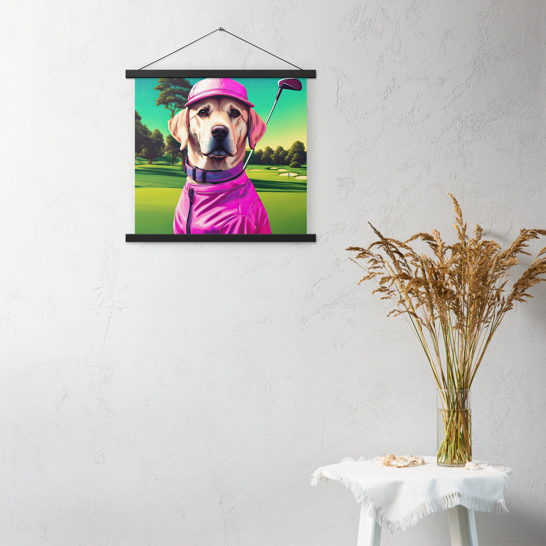 Poster with hangers-Labrador Retriever Golfer V16