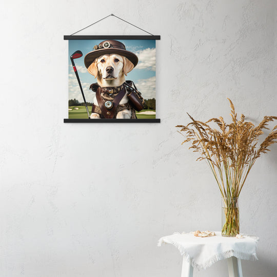 Poster with hangers-Labrador Retriever Golfer V20