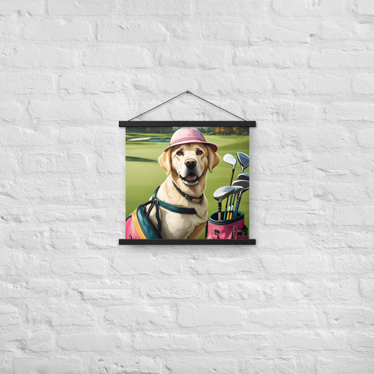 Poster with hangers-Labrador Retriever Golfer V19