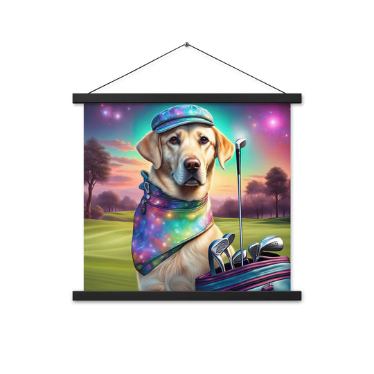 Poster with hangers-Labrador Retriever Golfer V21