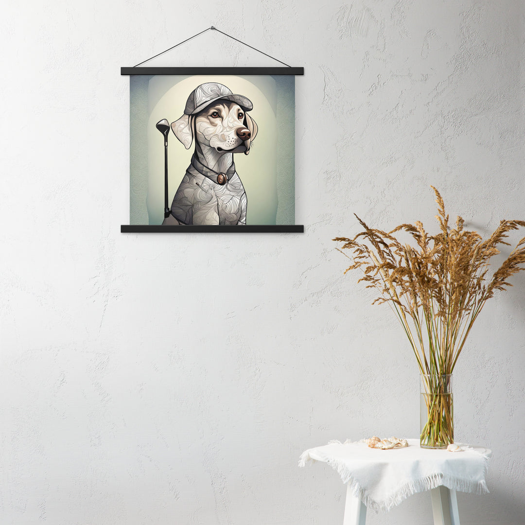 Poster with hangers-Labrador Retriever Golfer V22