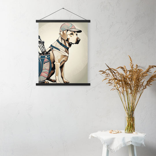 Poster with hangers-Labrador Retriever Golfer