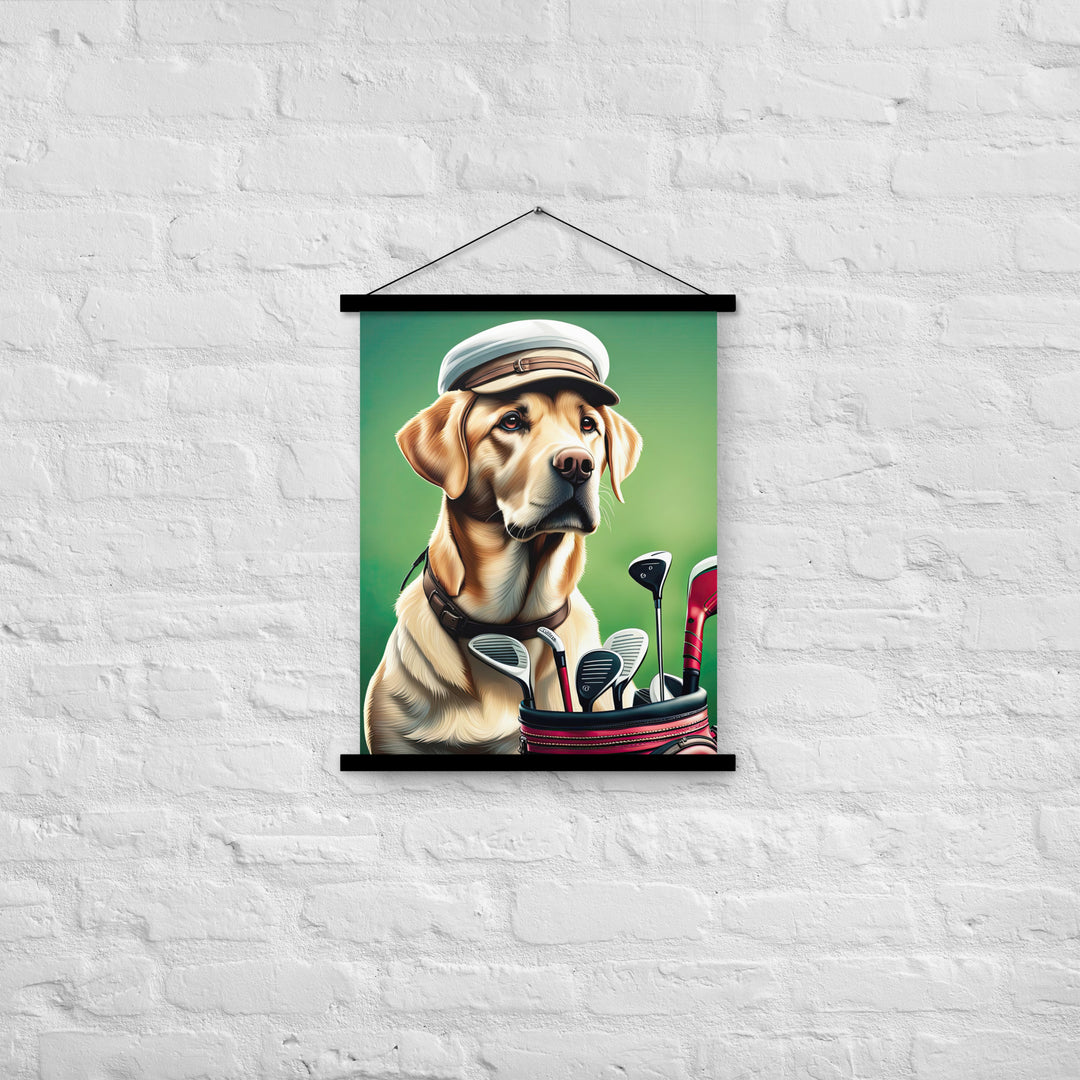 Poster with hangers-Labrador Retriever Golfer V3