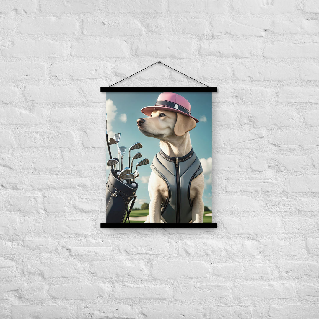 Poster with hangers-Labrador Retriever Golfer V4