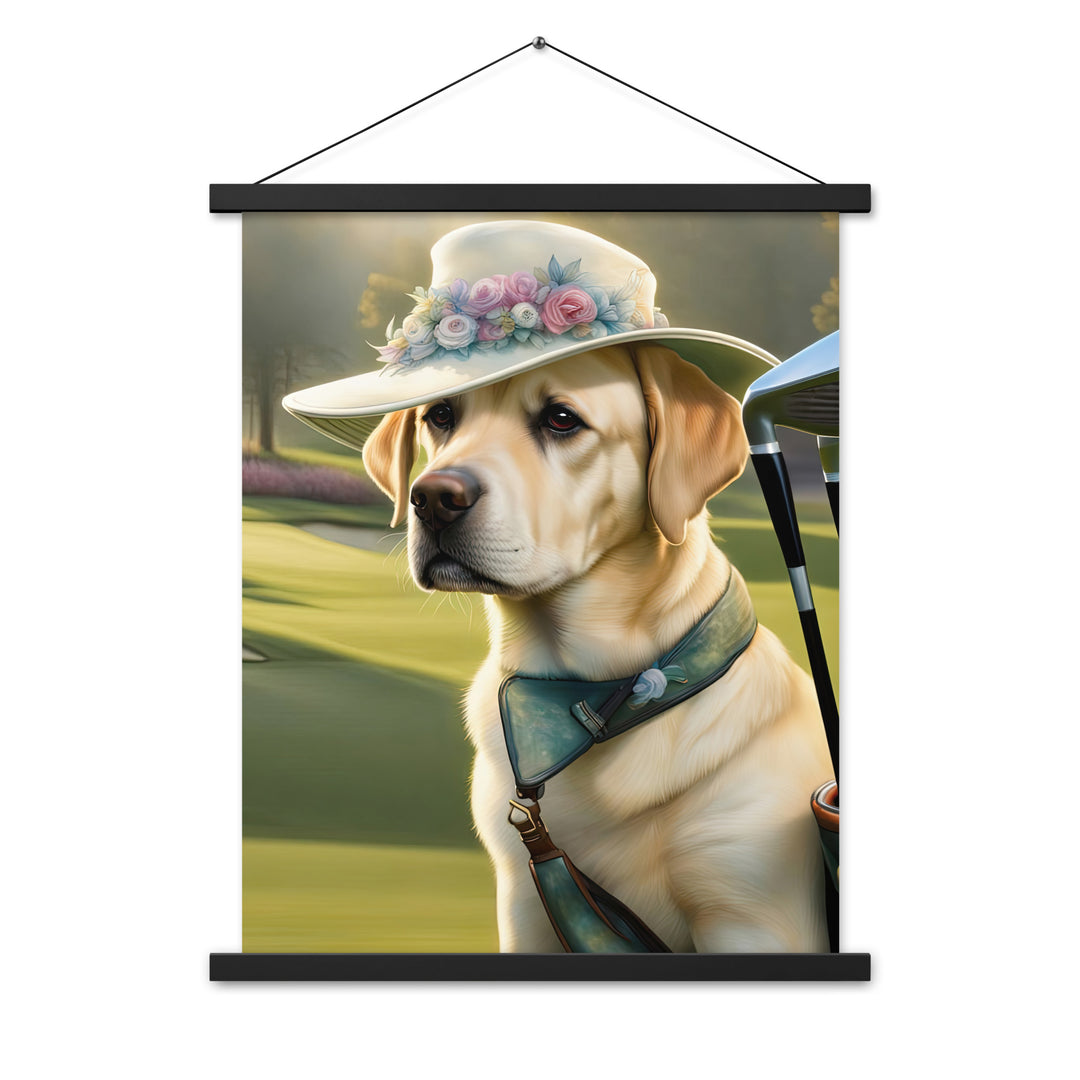 Poster with hangers-Labrador Retriever Golfer V5