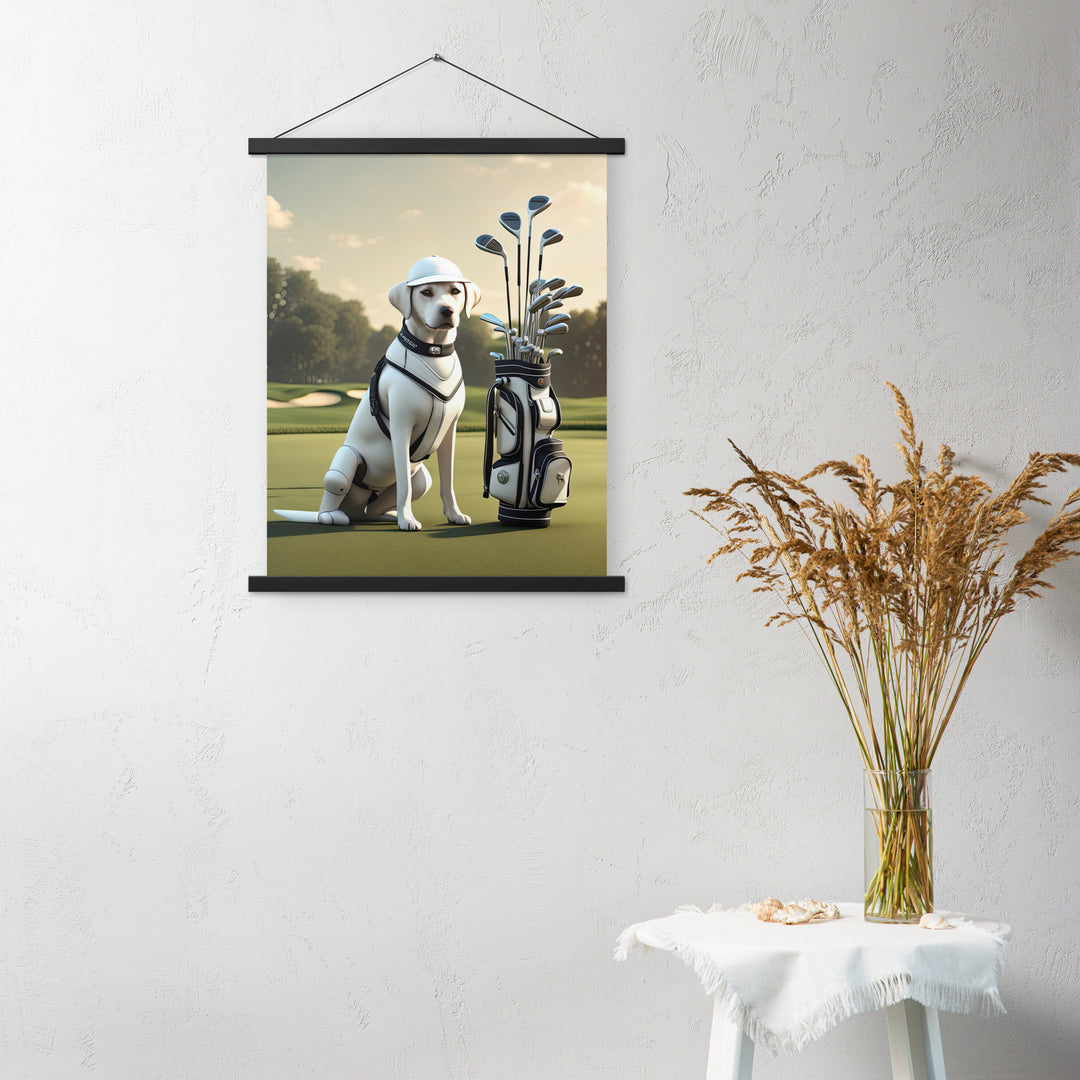 Poster with hangers-Labrador Retriever Golfer V6