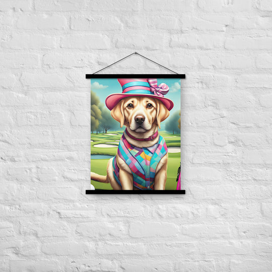 Poster with hangers-Labrador Retriever Golfer V9