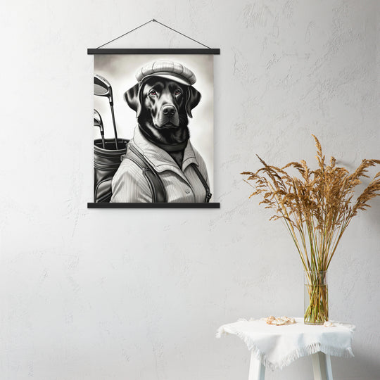 Poster with hangers-Labrador Retriever Golfer V11