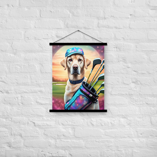 Poster with hangers-Labrador Retriever Golfer V13