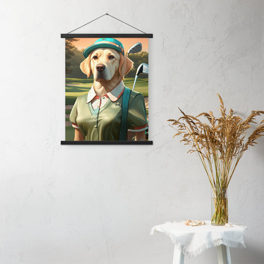 Poster with hangers-Labrador Retriever Golfer V14