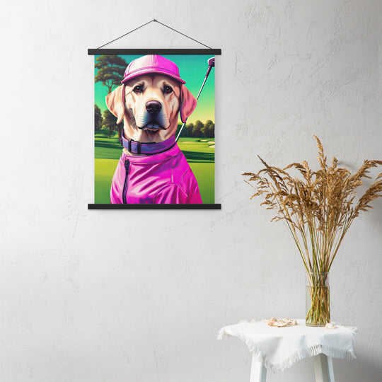 Poster with hangers-Labrador Retriever Golfer V16