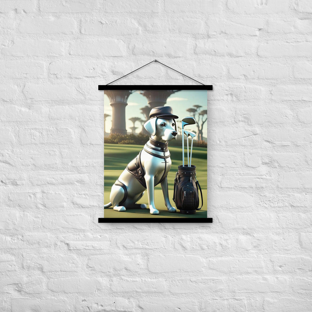 Poster with hangers-Labrador Retriever Golfer V18